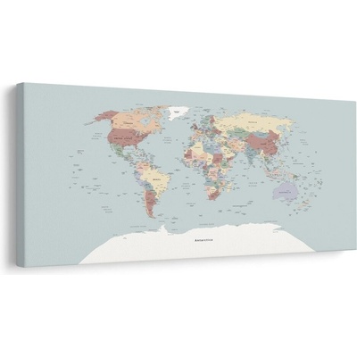 Obraz mapa světa v barevném provedení - 120x60