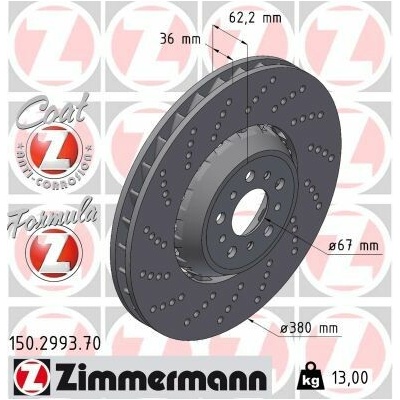 Brzdový kotouč ZIMMERMANN 150.2993.70 | Zboží Auto