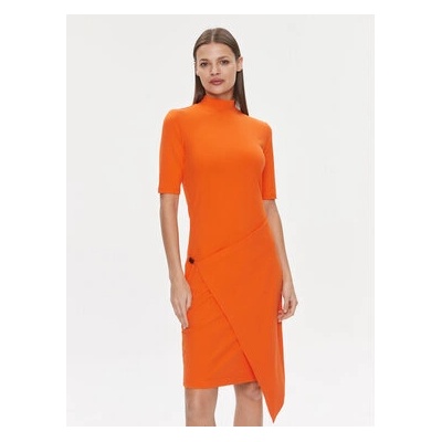 Calvin Klein Ежедневна рокля Stretch Jersey Asymmetric Dress K20K206498 Оранжев Slim Fit (Stretch Jersey Asymmetric Dress K20K206498)