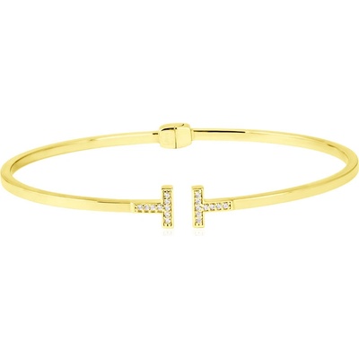 Gemmax Jewelry Elegantní zlatý náramek TT se zirkony GLBYB-19-38921