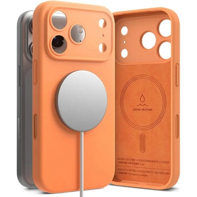 Ringke Силиконов магнитен калъф MagSafe Ringke за iPhone 17 Pro Max - оранжев (8800328810464)