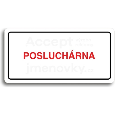 ACCEPT Piktogram POSLUCHÁRNA - bílá tabulka - barevný tisk
