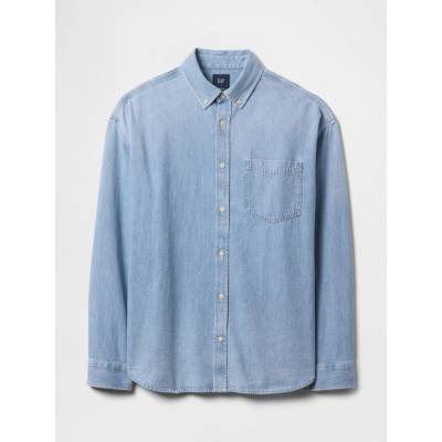 Gap Oversize pánska košel'a denim Big svetlomodrá