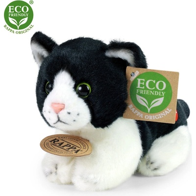 Rappa Плюшено Коте със звук, черно и бяло, 15 см (203556-4)