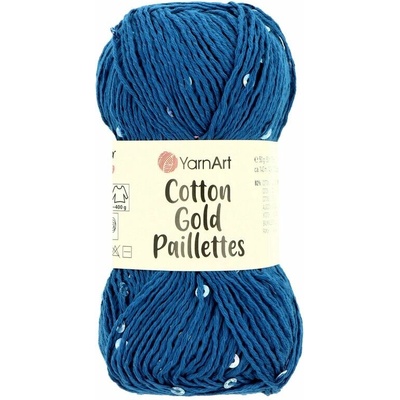 Yarnart Cotton Gold Paillettes 7111 modrá