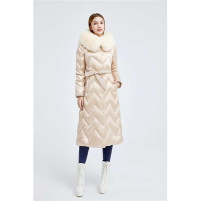 Max Original Leather páperový kabát s kožušinou G-2P67A-1319 pearl