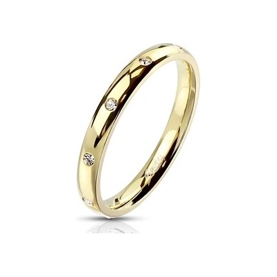 Šperky4U Zlacený celový prsten se zirkony OPR1759GD