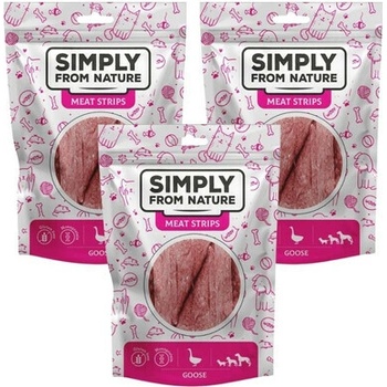 SIMPLY FROM NATURE Meat Strips Husacie stripsy pre psov 3x 80 g