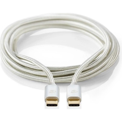 Nedis CCTB60800AL20 nabíjecí a synchronizační, USB 2.0, zástrčka USB-C - zástrčka USB-C, nylon, 2m, stříbrný