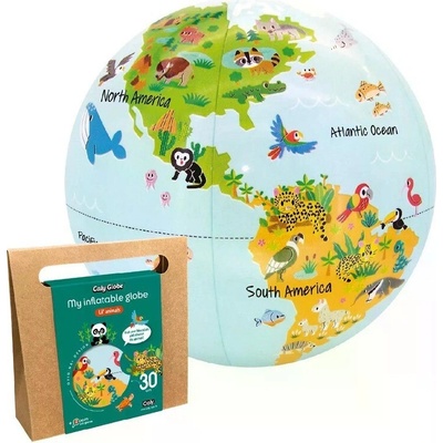 Nafukovací globus Caly My inflatable globe - Lil' animals, globe 30 cm