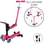 Globber Тротинетка 4 в 1 globber go up sporty lights 360° - розова (456-610) - presi Тротинетка, скутер