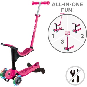 Globber Тротинетка 4 в 1 globber go up sporty lights 360° - розова (456-610) - presi Тротинетка, скутер