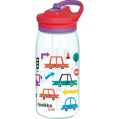 Quokka Plastová láhev s pítkem Glow Kids Cars 580 ml
