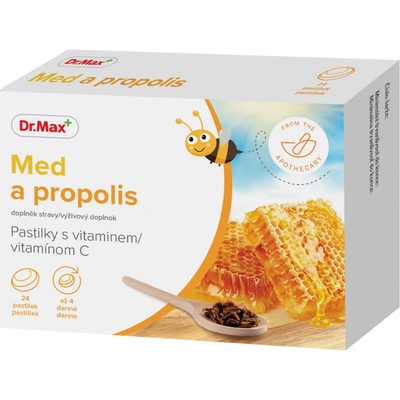 Dr.Max Pastilky Med a propolis 24 pastilek