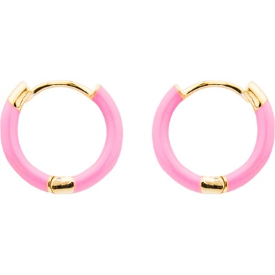 Franco Bene Kroužkové růžové náušnice pozlacené 5765