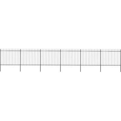 OMAXI Zahradní plot s kopím nahoře ocelový 1005 x 150 cm černý 710556