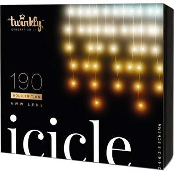 Smart LED vianočná reťaz TWINKLY Icicle TWI190GOP-TEU 5x0,6m WiFi