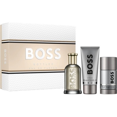 HUGO BOSS Bottled Eau De Parfum Подаръчен комплект за мъже Размер EDP 100 + 100 ml душ гел + 75 ml дезодорант стик