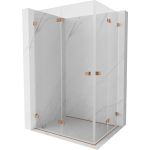 Mexen Lunar-F Duo сгъваема душ кабина 95 x 90 см, прозрачна, четкана мед - 836-095L-090P-65-00 (836-095L-090P-65-00)