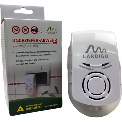 Gardigo Германия Gardigo "PLUS" за 230 кв. м. Комбиниран ултразвук и електромагнитен уред против мишки, плъхове и пълзящи насекоми за къща или апартамент (62323-10)