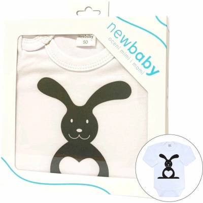 Kojenecké body s dlouhým rukávem New Baby Zvířátko Zajíček dárkové balení