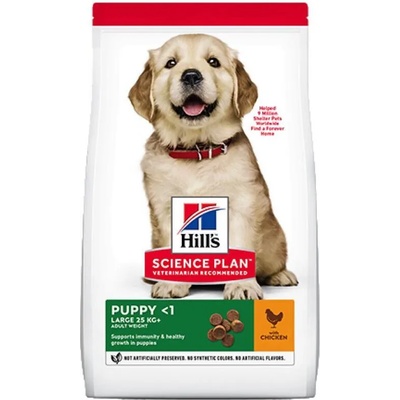 Hill's Hills Science Plan Puppy Large Breed Chicken за кученца от едри породи до 1 година с пиле, 12+2.5kg
