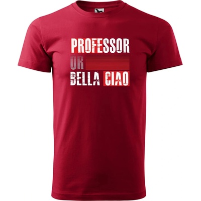 Sablio tričko s potlačou La Casa de Papel Professor or Bella Ciao motiv 3 červené