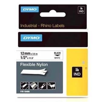 DYMO Rhino 18488, S0718100, 12mm x 3, 5m черен печат / бял фон, оригинална лента (18488)