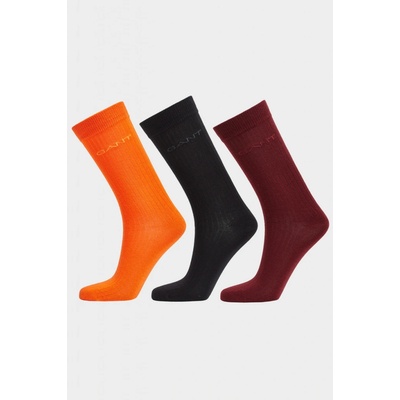 GANT TONAL LOGO RIB SOCKS 3 PACK čierna