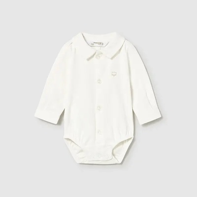 Mayoral Боди тип риза в мръсно бял цвят за новородено момче Mayoral