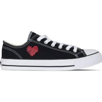 SoulCal Дамски платнени обувки SoulCal Canvas Low Ladies Canvas Shoes - Black Heart