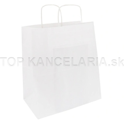Papierová taška s krútenou rúčkou 32x12x41cm biela Biela
