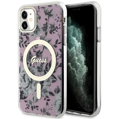 GUESS GUHMN61HCFWSP iPhone 11 / Xr 6, 1" розов твърд калъф Flower MagSafe (GUHMN61HCFWSP)