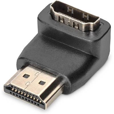 AK-330502-000-S : : Адаптер HDMI 90°, ъглов, 4K, M-F, gold, черен (AK-330502-000-S)