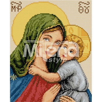 Image 1 of Milena Style Мадона с младенец - гоблен с щампа с конци Ariadna