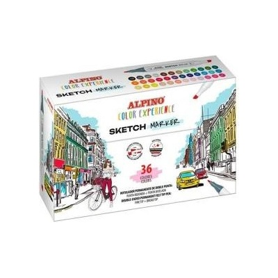 ALPINO Комплект Химикали с Филц Alpino Sketch Marker Двойно завършване Многоцветен (4 броя)
