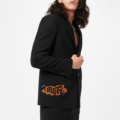 OFF WHITE Сако OFF WHITE Men's Modern Cut Blazer - Black/Fluo
