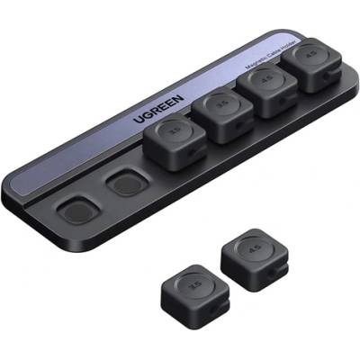 UGREEN lp987 държач за кабели/органайзер за кабели, 5 бр. самозалепващи се магнитни фиксатори за кабели, ЧЕРЕН (45097)