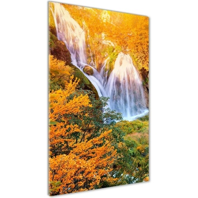 Vertikálny foto obraz sklo tvrdené Vodopád jeseň 50x100 cm