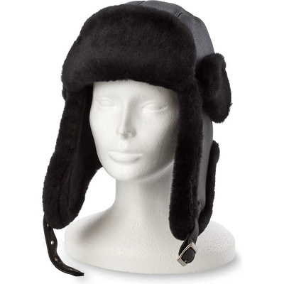 Wooline pánská stylová kožená pilotka Steve černá