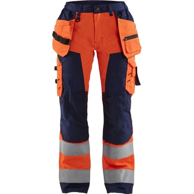 Blåkläder AB 7156 dámské výstražné nohavice oranžová/námornická modrá