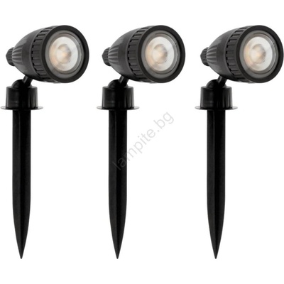 EGLO 31028 - Комплект от 3 LED RGBW външни лампи NEMA-C 1x GU10/5W/230V IP44 черни + дистанционно управление (EG31028)