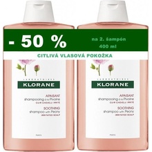 KLORANE Šampón s BIO pivóniou 2x400 ml