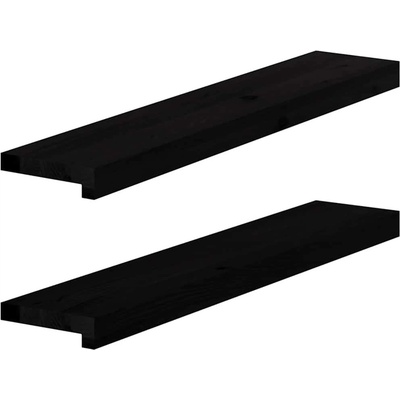 VidaXL Parapety 2 ks, tmavě hnědá, 80 x 15 x 2 cm, masivní dubové dřevo