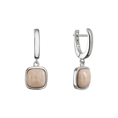 Evolution Group Cz Stříbrné visací náušnice s fosilním korálem 11738.3