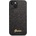 GUESS Glitter Flakes Metal Logo - хибриден удароустойчив кейс за iPhone 14 (черен)