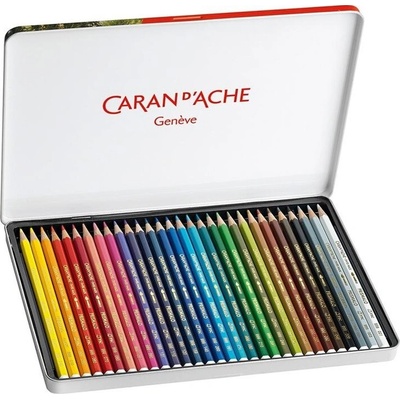 Caran D´ Ache akvarelové pastelky Prismalo Caran d'Ache 30 ks v kovové krabičce