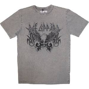 Def Leppard Tribal Skull Stone Wash Grey S Риза (DEFLSTNW46MG01)