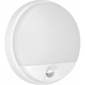 ADVITI LED градинско осветително тяло Adviti Agat, 15W, 1100 lm, 4000K, IP54 защита, за стена, със сензор, бяло (AD-OP-6112WLPMR4)