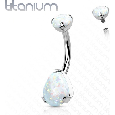 Šperky4U piercing do pupíku titan opál TIT1187-OP22